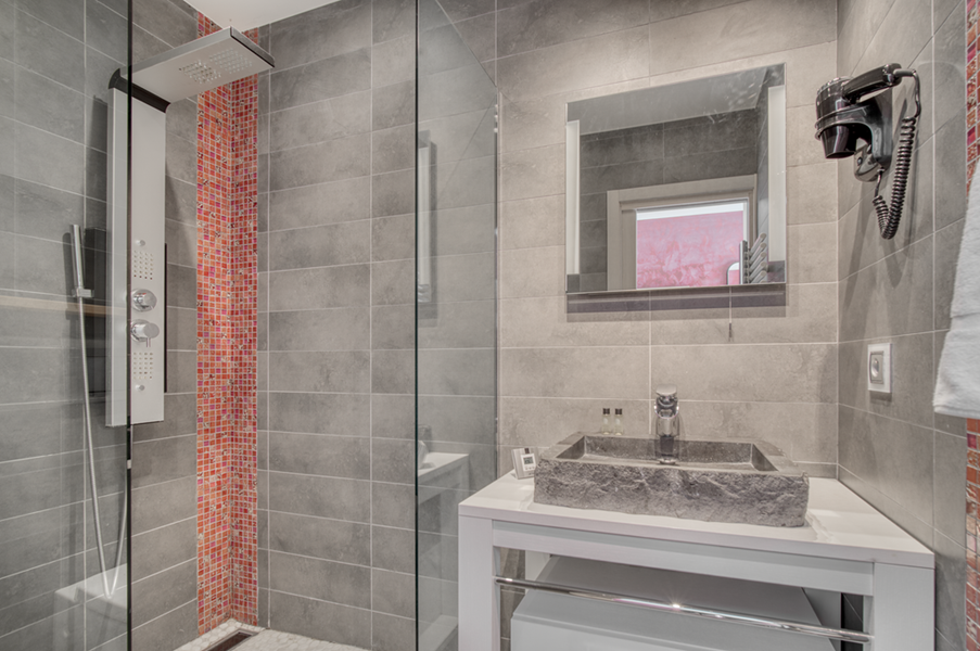 Shower room adjacent to Bedroom 3, with a shower and toilet